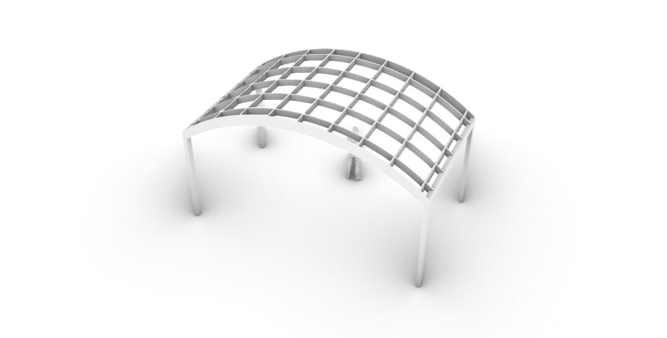 Arched Interlocking Structure Architectural Stand Alone 3D model_51