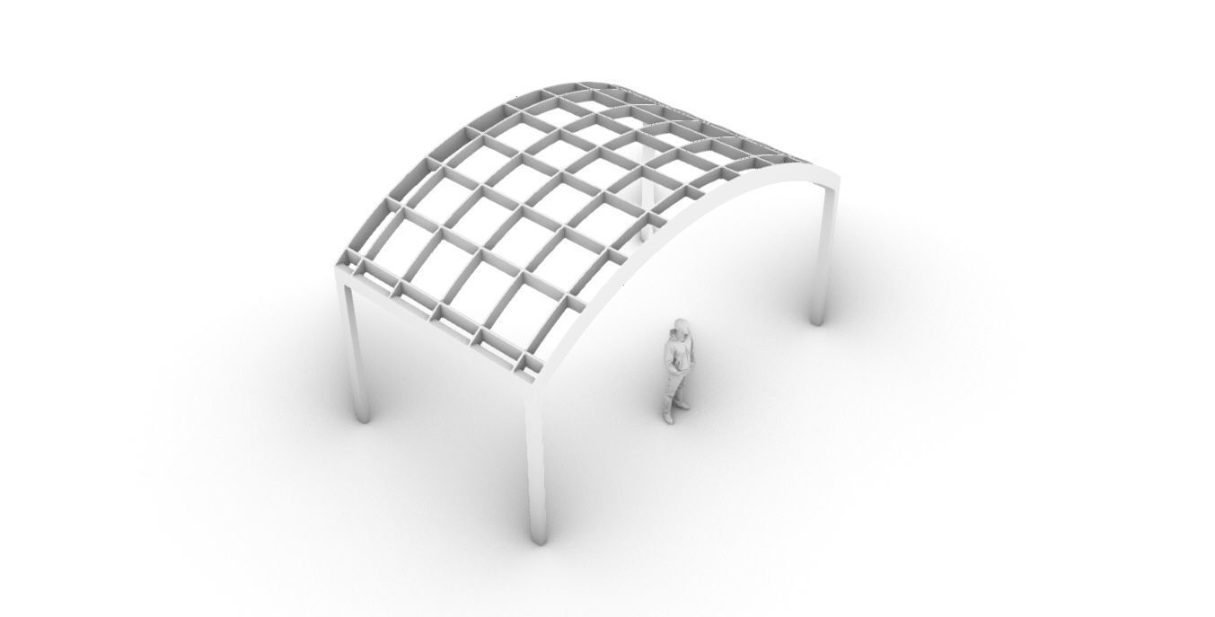 Arched Interlocking Structure Architectural Stand Alone 3D model_57