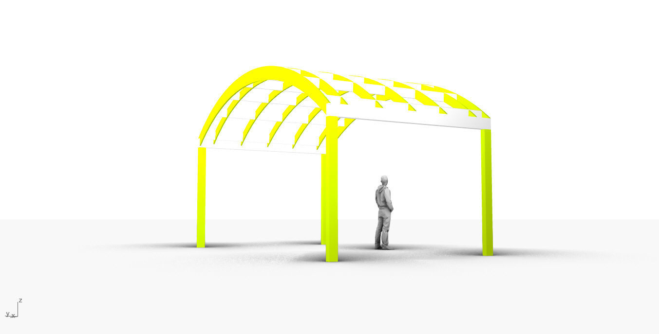 Arched Interlocking Structure Architectural Stand Alone 3D model_13