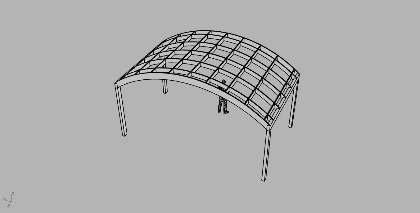 Arched Interlocking Structure Architectural Stand Alone 3D model_71