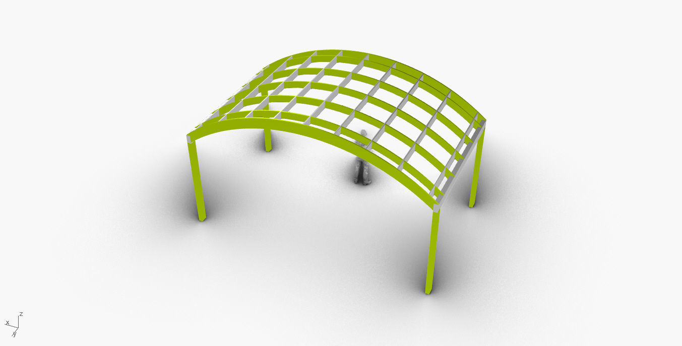 Arched Interlocking Structure Architectural Stand Alone 3D model_31
