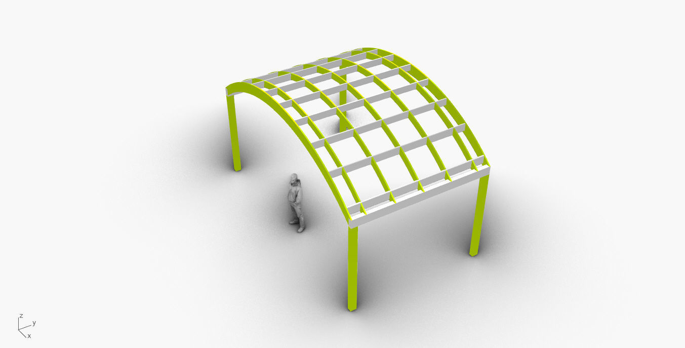 Arched Interlocking Structure Architectural Stand Alone 3D model_23