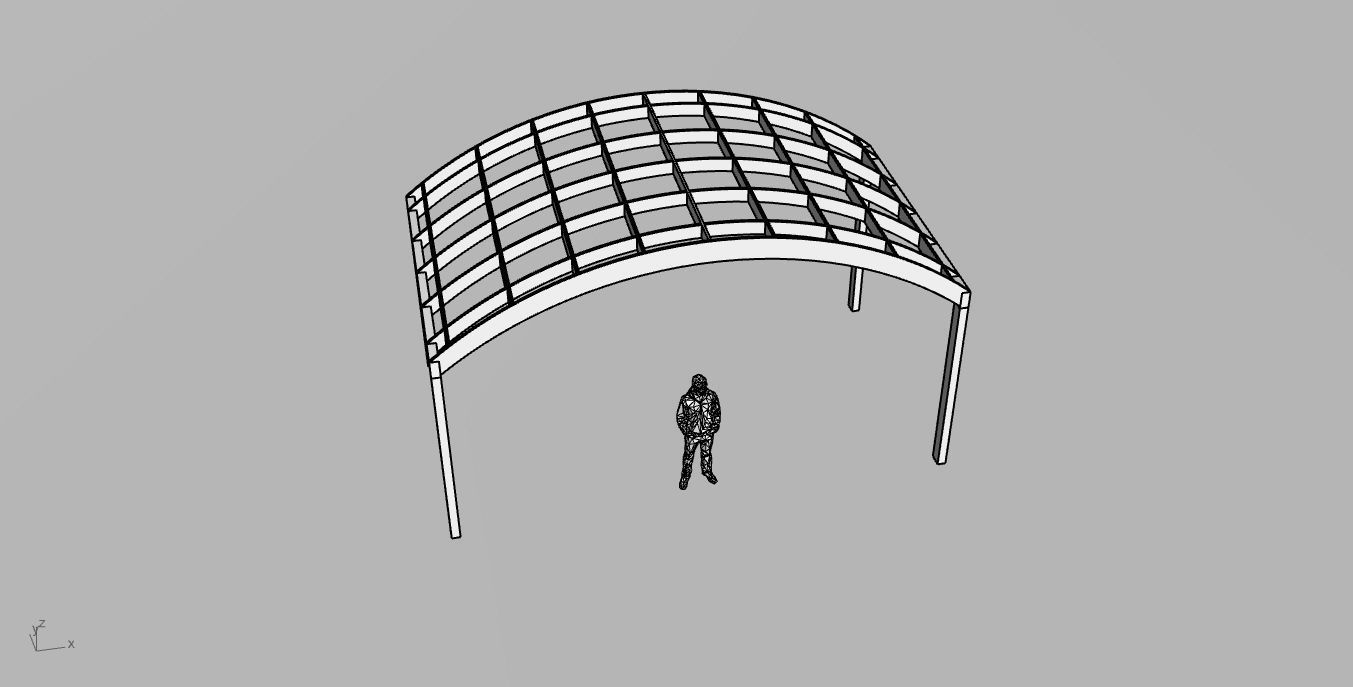 Arched Interlocking Structure Architectural Stand Alone 3D model_79