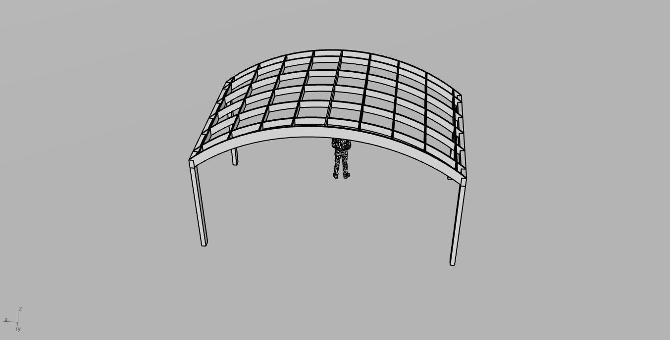 Arched Interlocking Structure Architectural Stand Alone 3D model_70