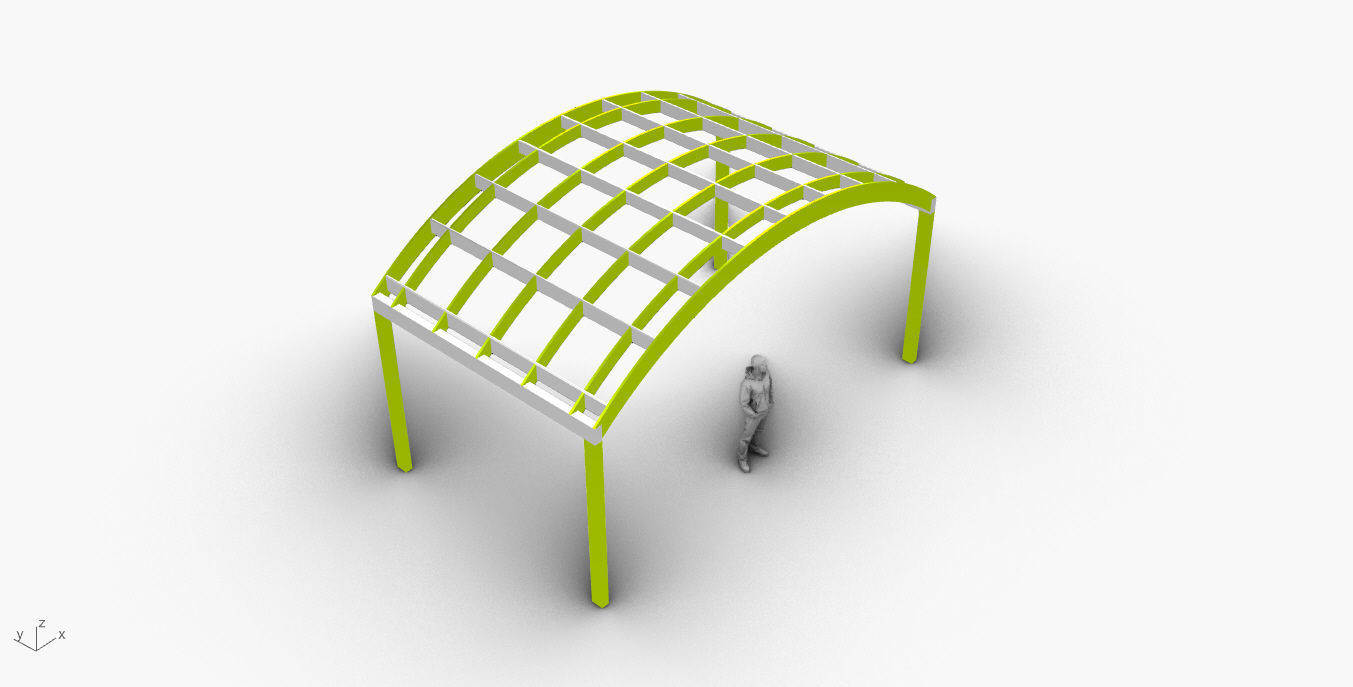 Arched Interlocking Structure Architectural Stand Alone 3D model_37