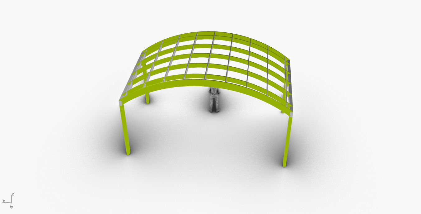 Arched Interlocking Structure Architectural Stand Alone 3D model_30