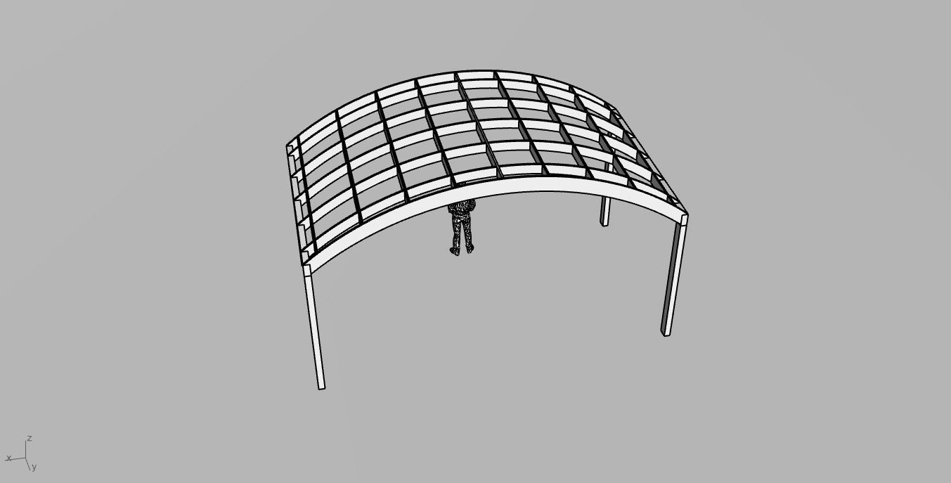 Arched Interlocking Structure Architectural Stand Alone 3D model_69