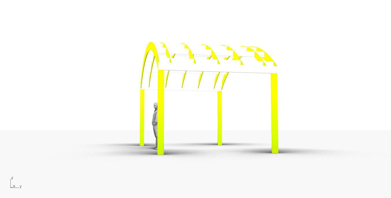 Arched Interlocking Structure Architectural Stand Alone 3D model_4