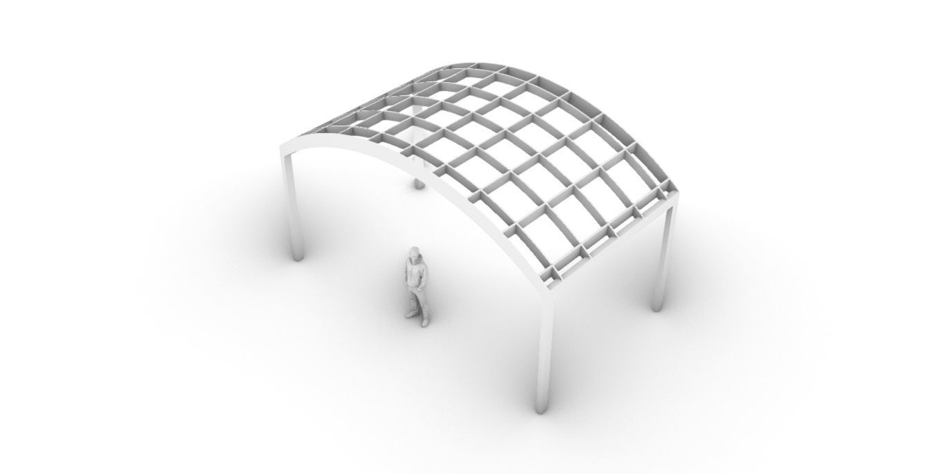 Arched Interlocking Structure Architectural Stand Alone 3D model_62