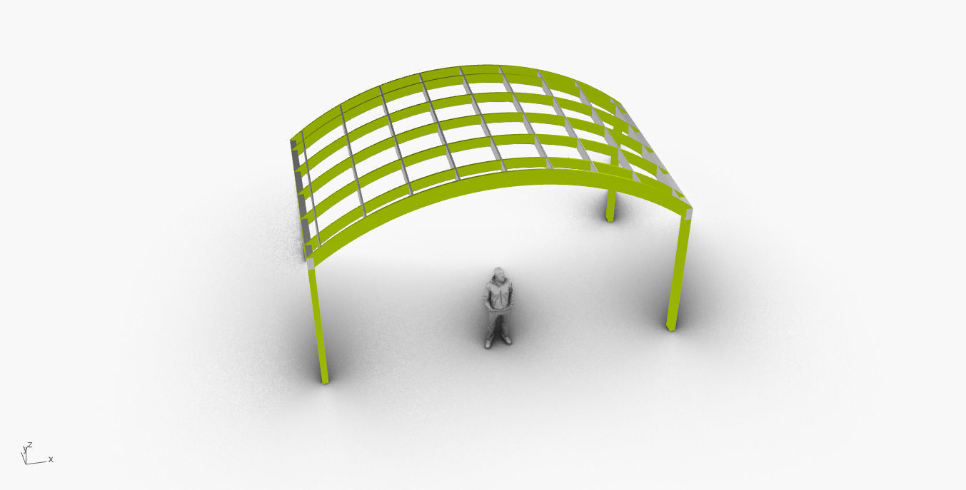 Arched Interlocking Structure Architectural Stand Alone 3D model_39
