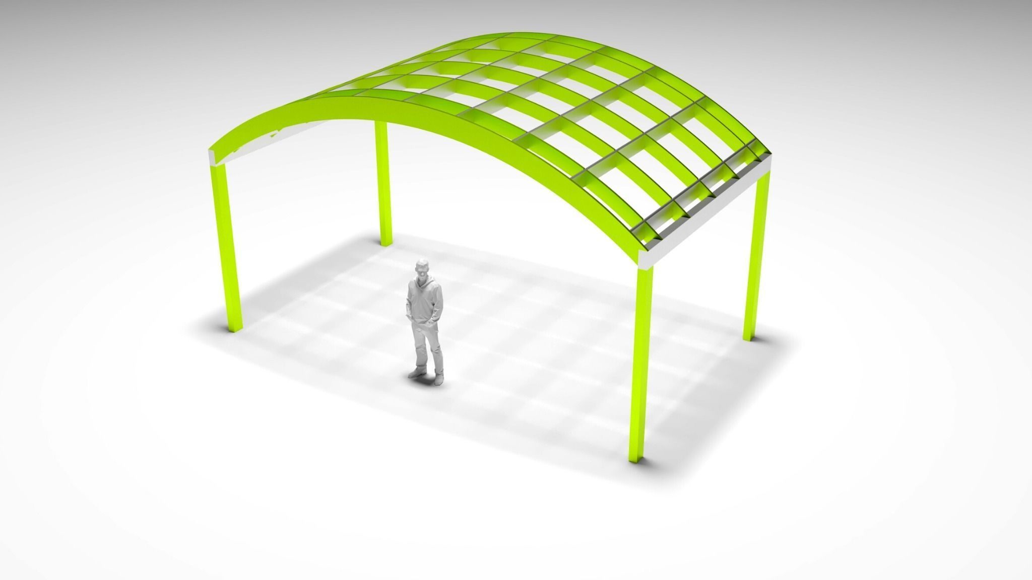 Arched Interlocking Structure Architectural Stand Alone 3D model_1