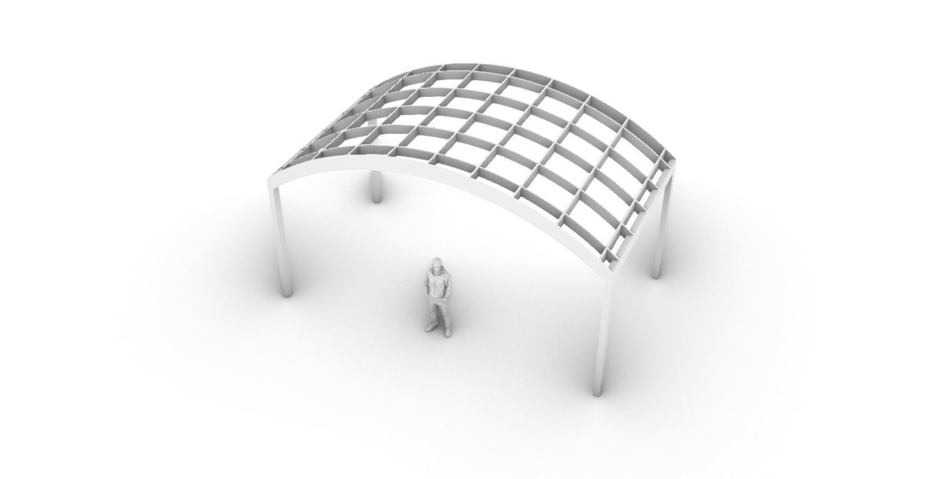 Arched Interlocking Structure Architectural Stand Alone 3D model_61