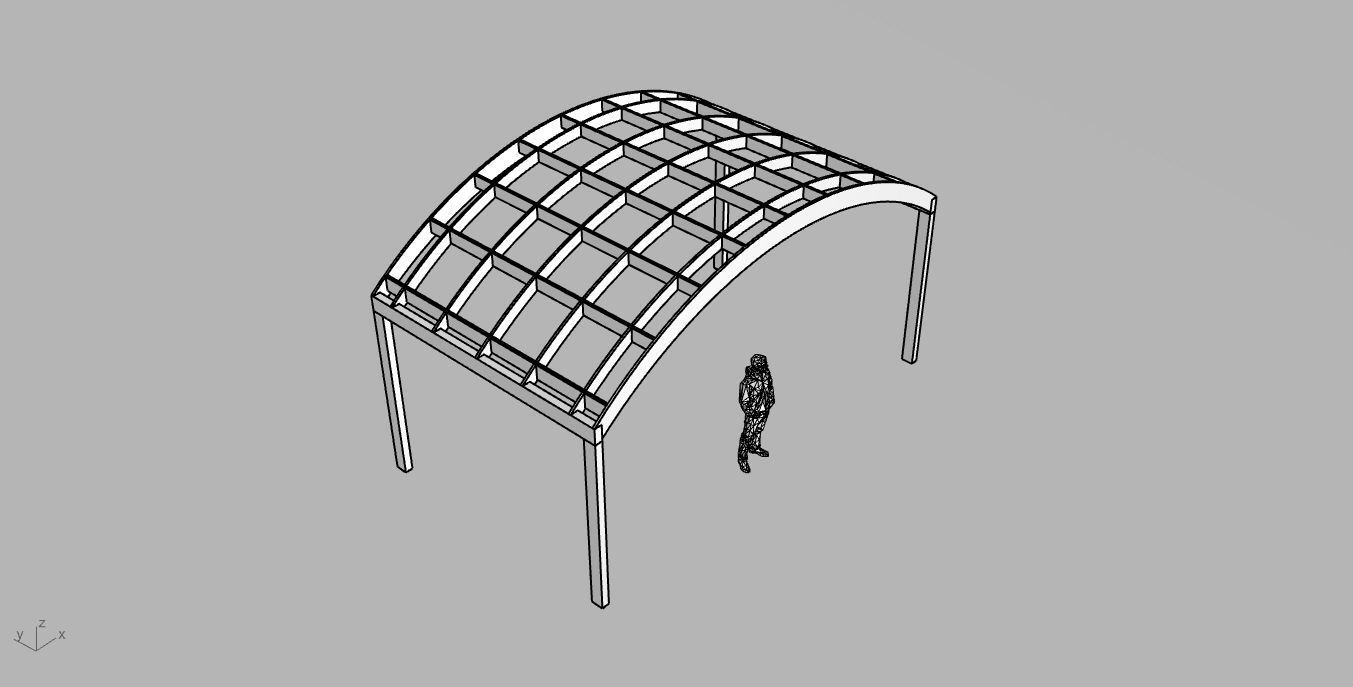 Arched Interlocking Structure Architectural Stand Alone 3D model_77