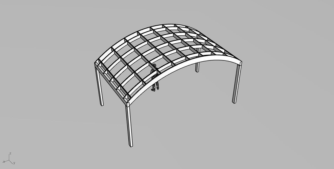 Arched Interlocking Structure Architectural Stand Alone 3D model_68
