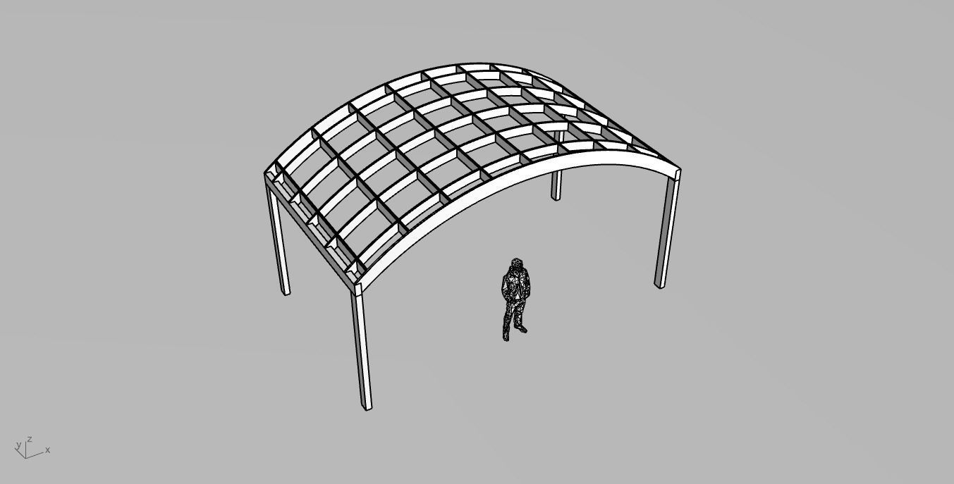 Arched Interlocking Structure Architectural Stand Alone 3D model_78