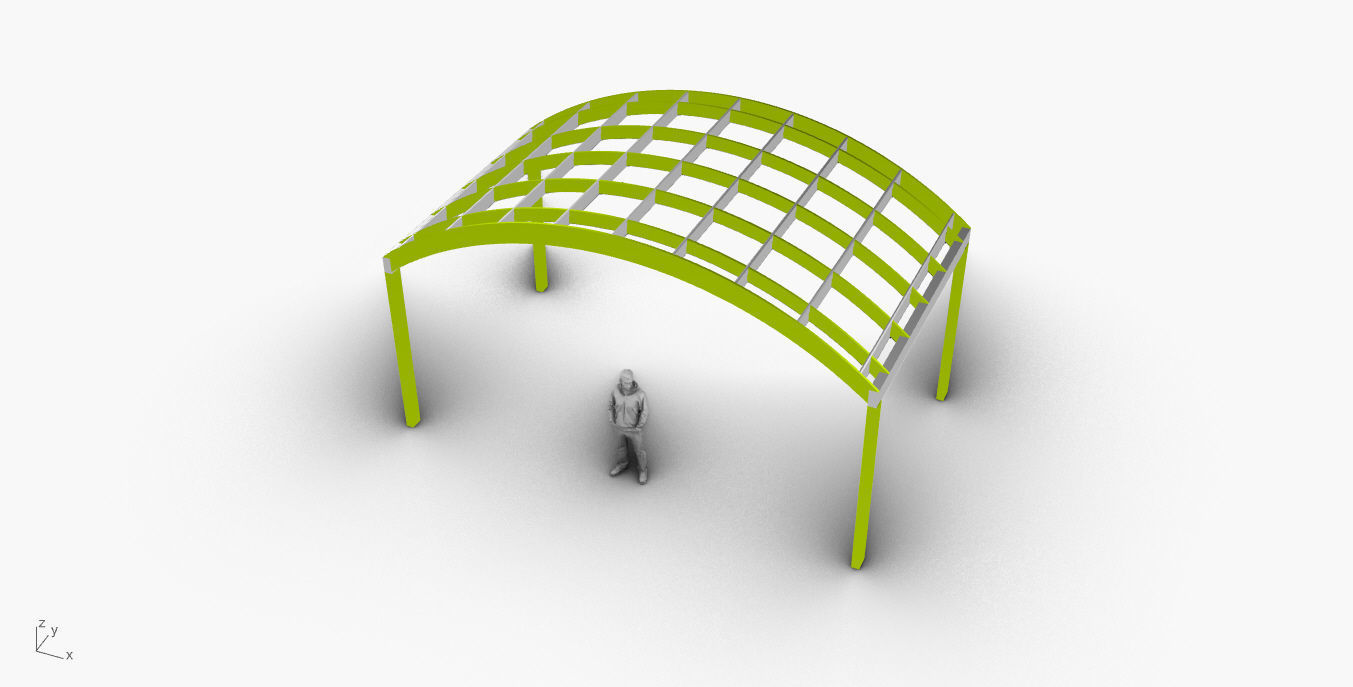 Arched Interlocking Structure Architectural Stand Alone 3D model_41