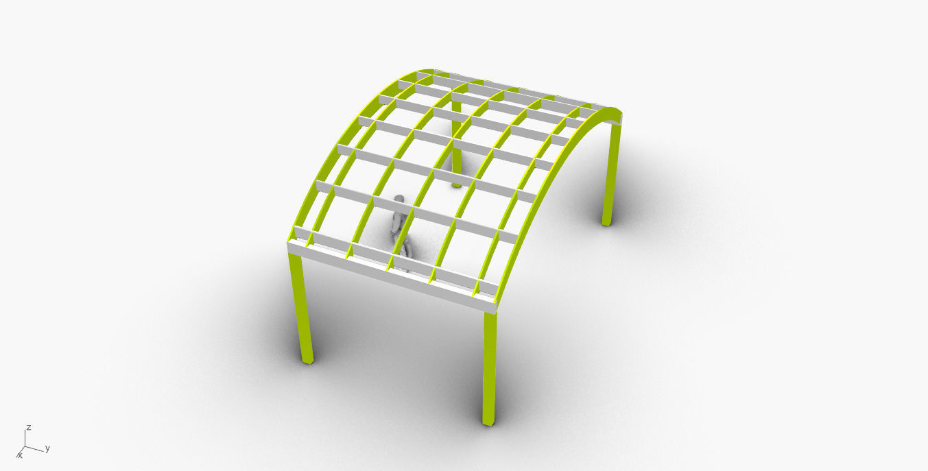 Arched Interlocking Structure Architectural Stand Alone 3D model_26