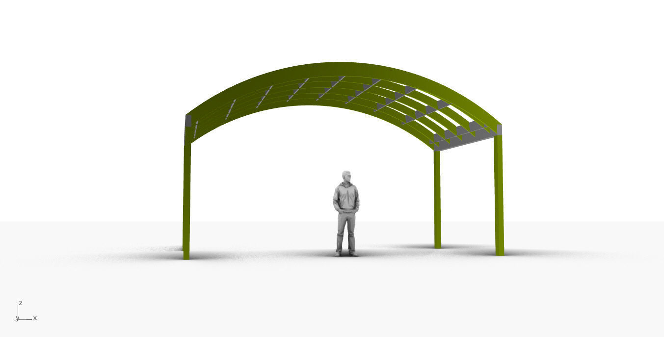 Arched Interlocking Structure Architectural Stand Alone 3D model_19