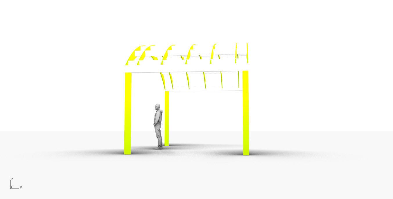 Arched Interlocking Structure Architectural Stand Alone 3D model_5