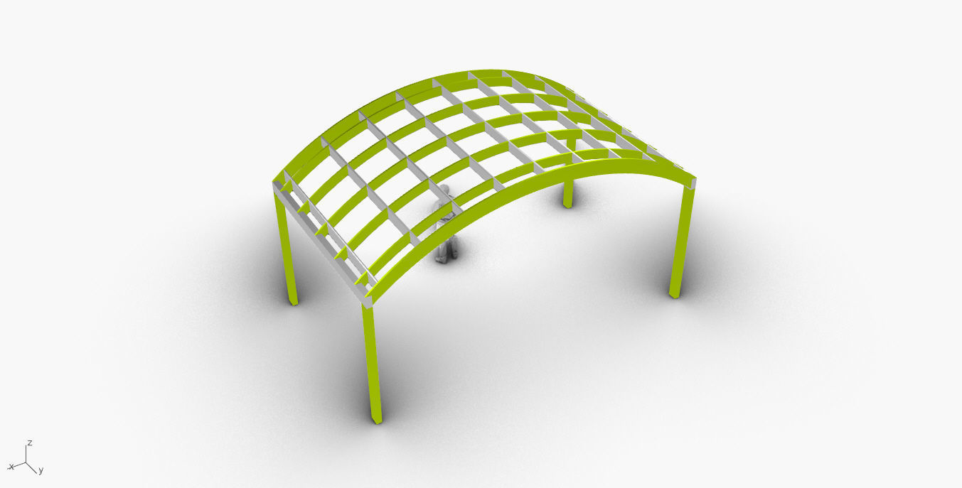 Arched Interlocking Structure Architectural Stand Alone 3D model_28
