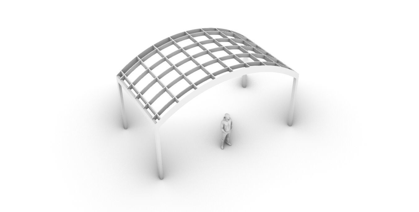 Arched Interlocking Structure Architectural Stand Alone 3D model_58