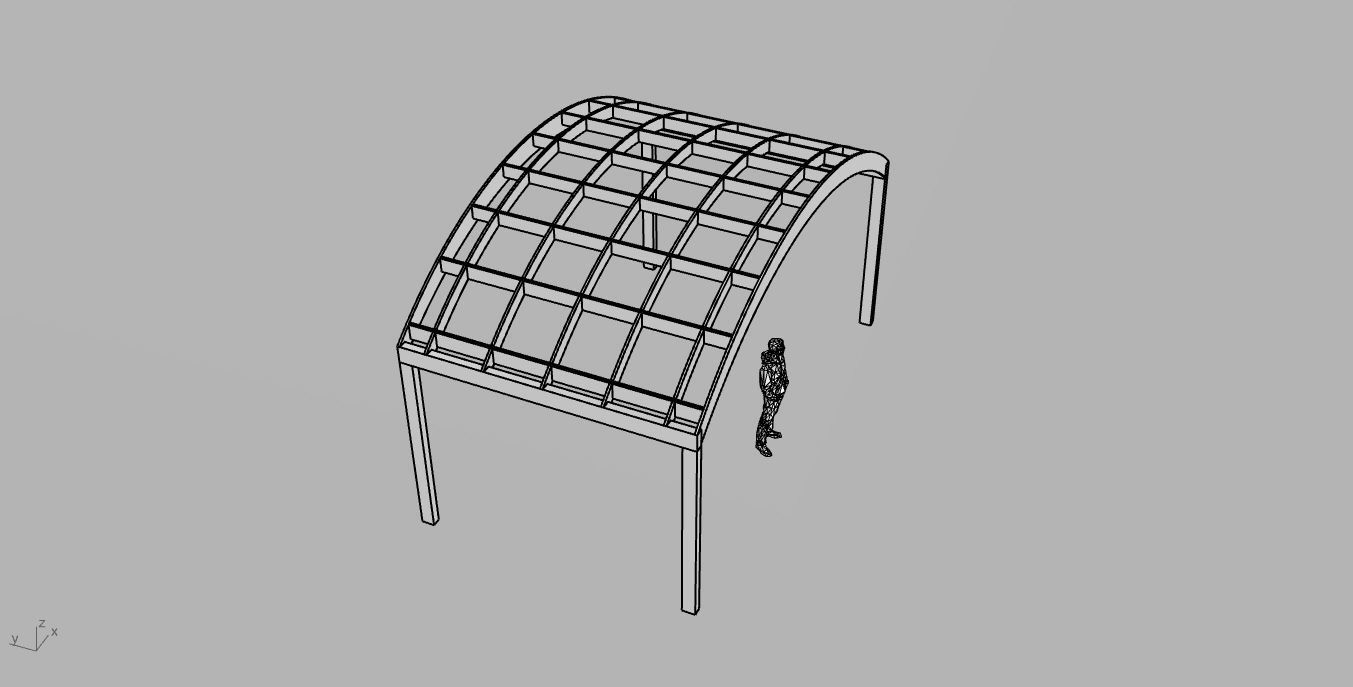 Arched Interlocking Structure Architectural Stand Alone 3D model_76