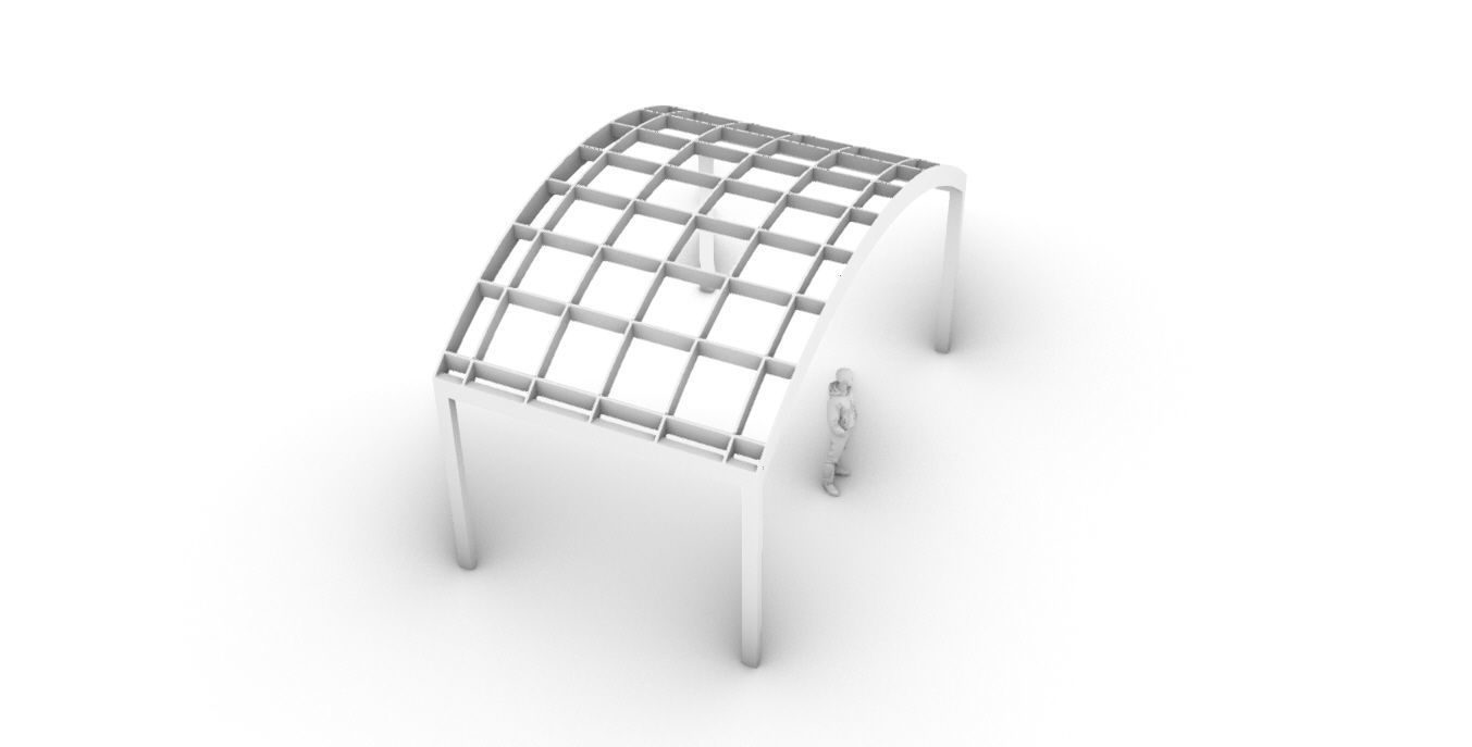 Arched Interlocking Structure Architectural Stand Alone 3D model_56