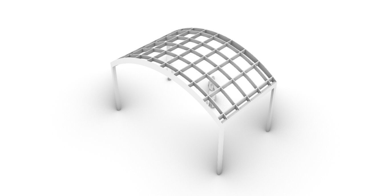Arched Interlocking Structure Architectural Stand Alone 3D model_52