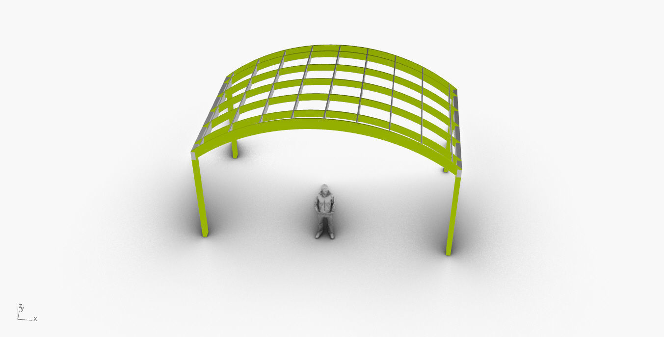 Arched Interlocking Structure Architectural Stand Alone 3D model_40