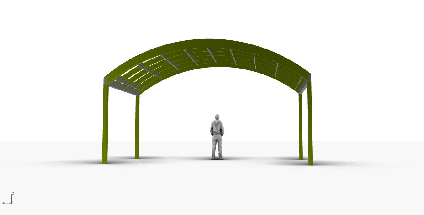 Arched Interlocking Structure Architectural Stand Alone 3D model_10