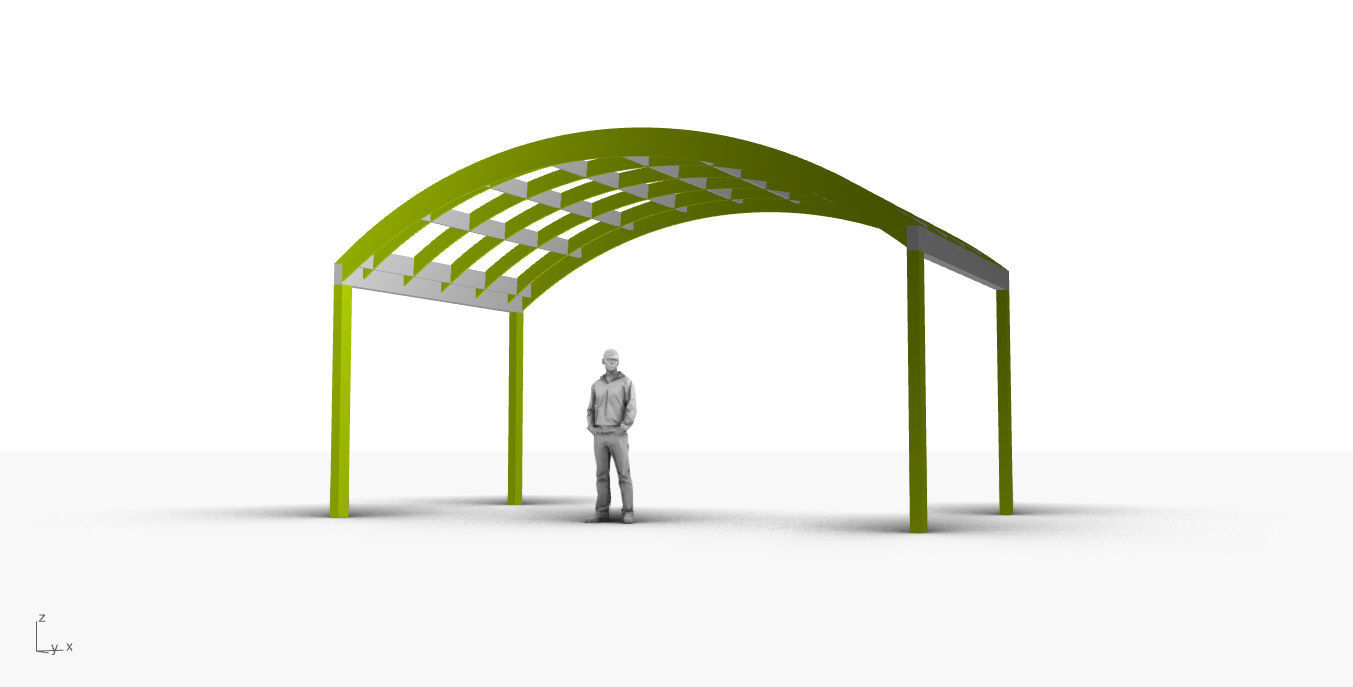 Arched Interlocking Structure Architectural Stand Alone 3D model_21