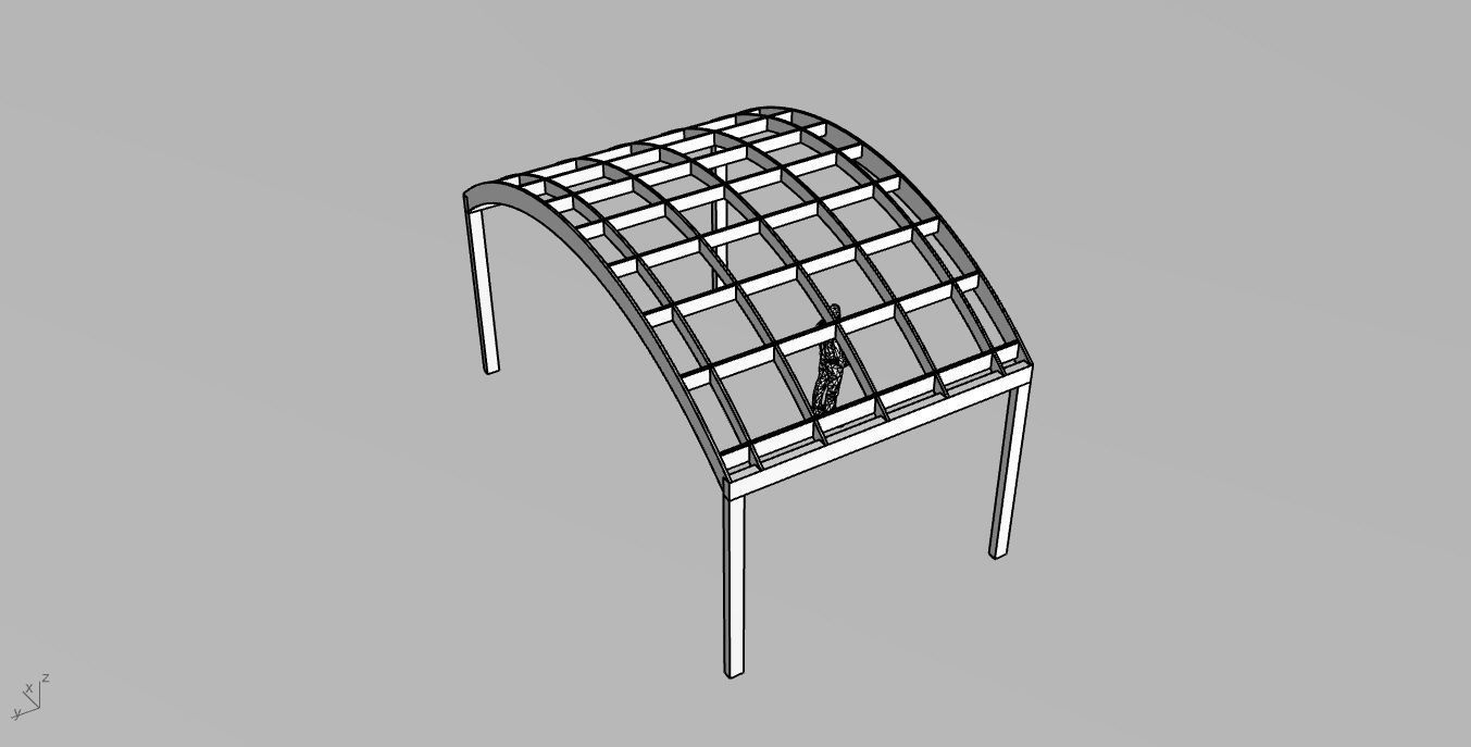 Arched Interlocking Structure Architectural Stand Alone 3D model_73