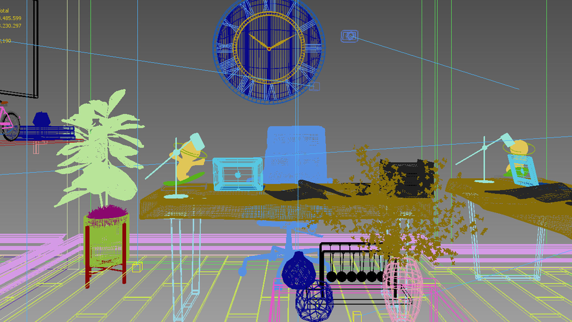 Mini Office Design 3D model_5