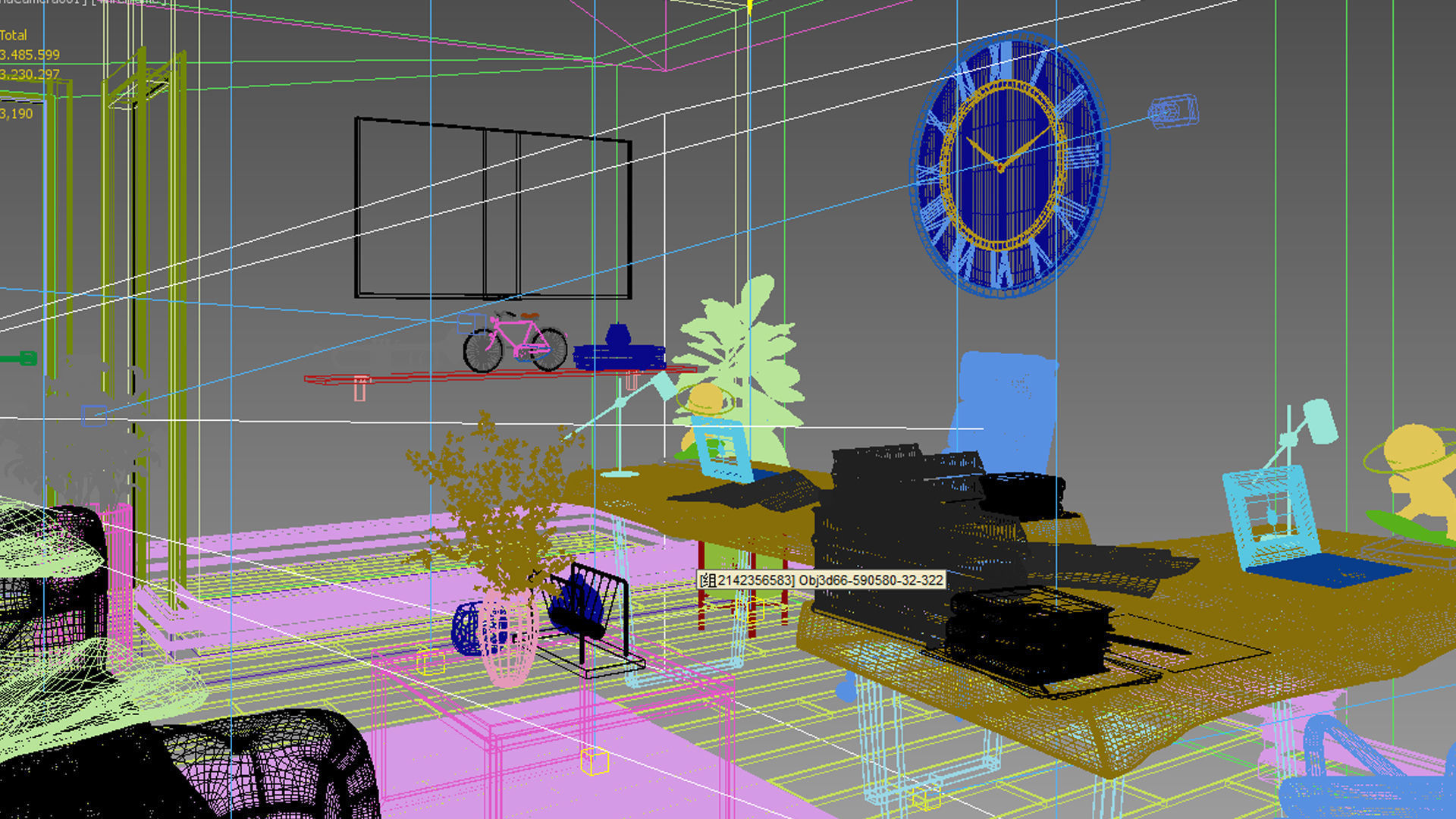 Mini Office Design 3D model_4