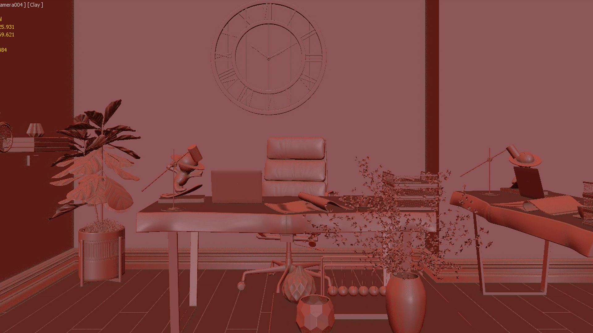 Mini Office Design 3D model_6