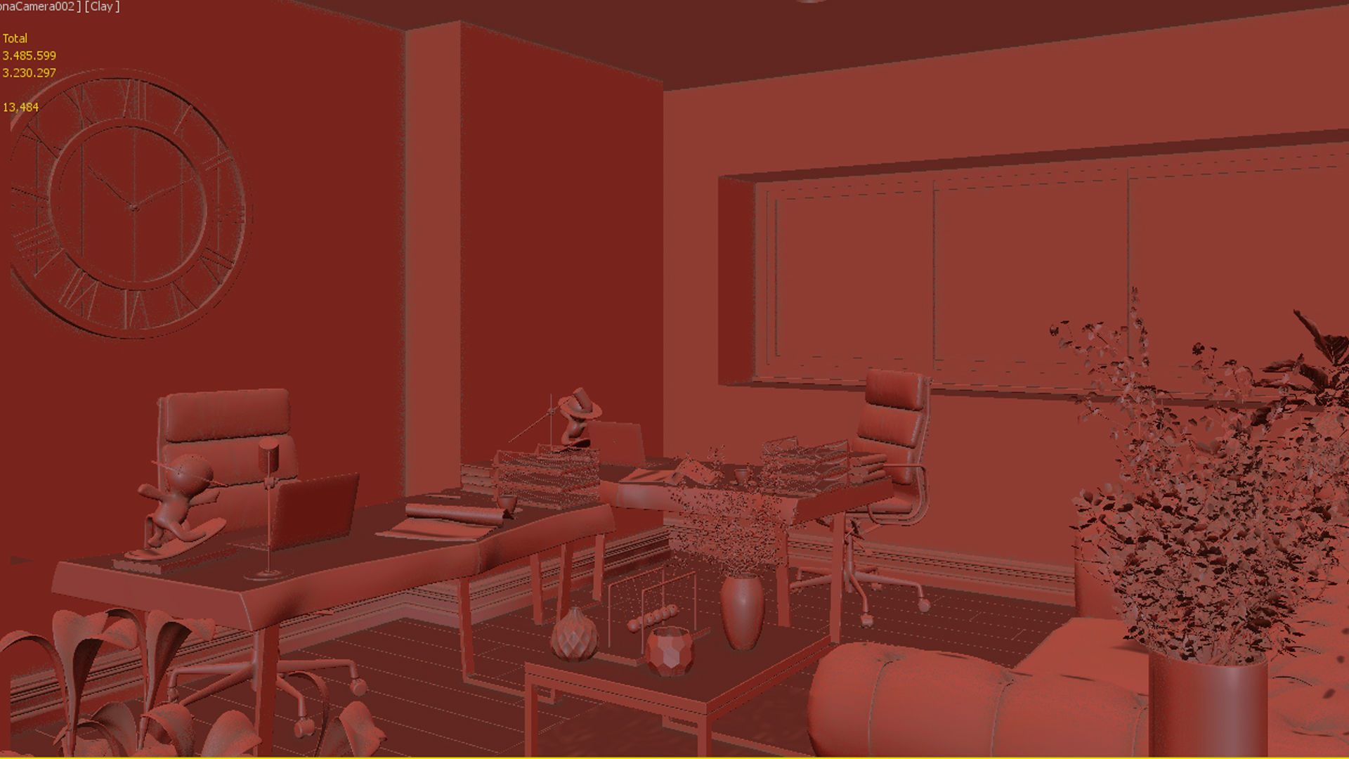 Mini Office Design 3D model_7