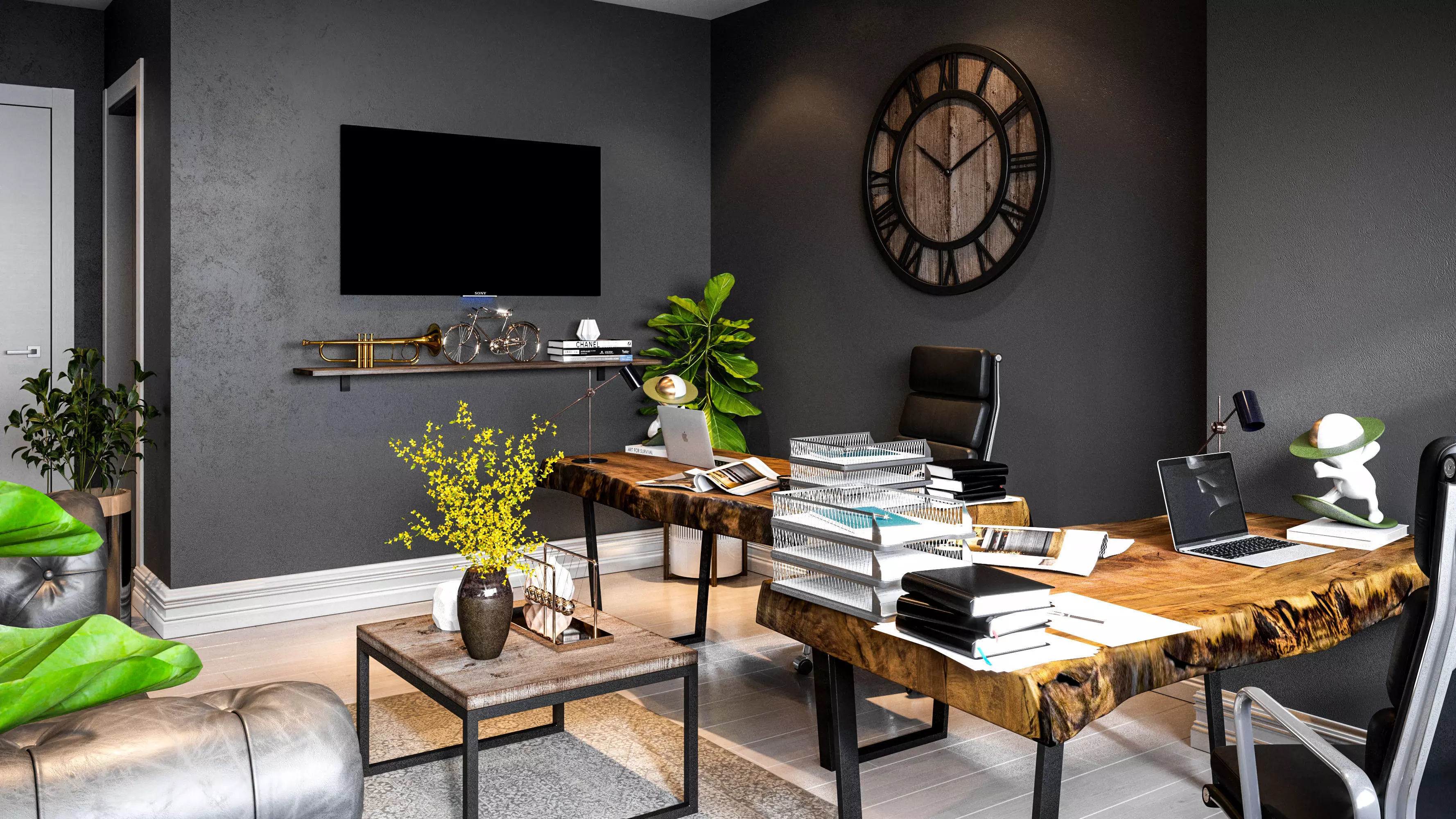 Mini Office Design 3D model_0