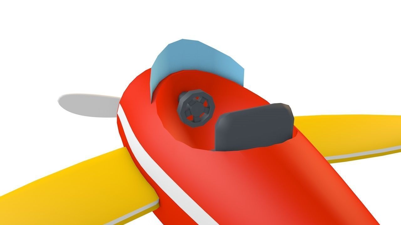 Airplane toy Low-poly 3D model_6