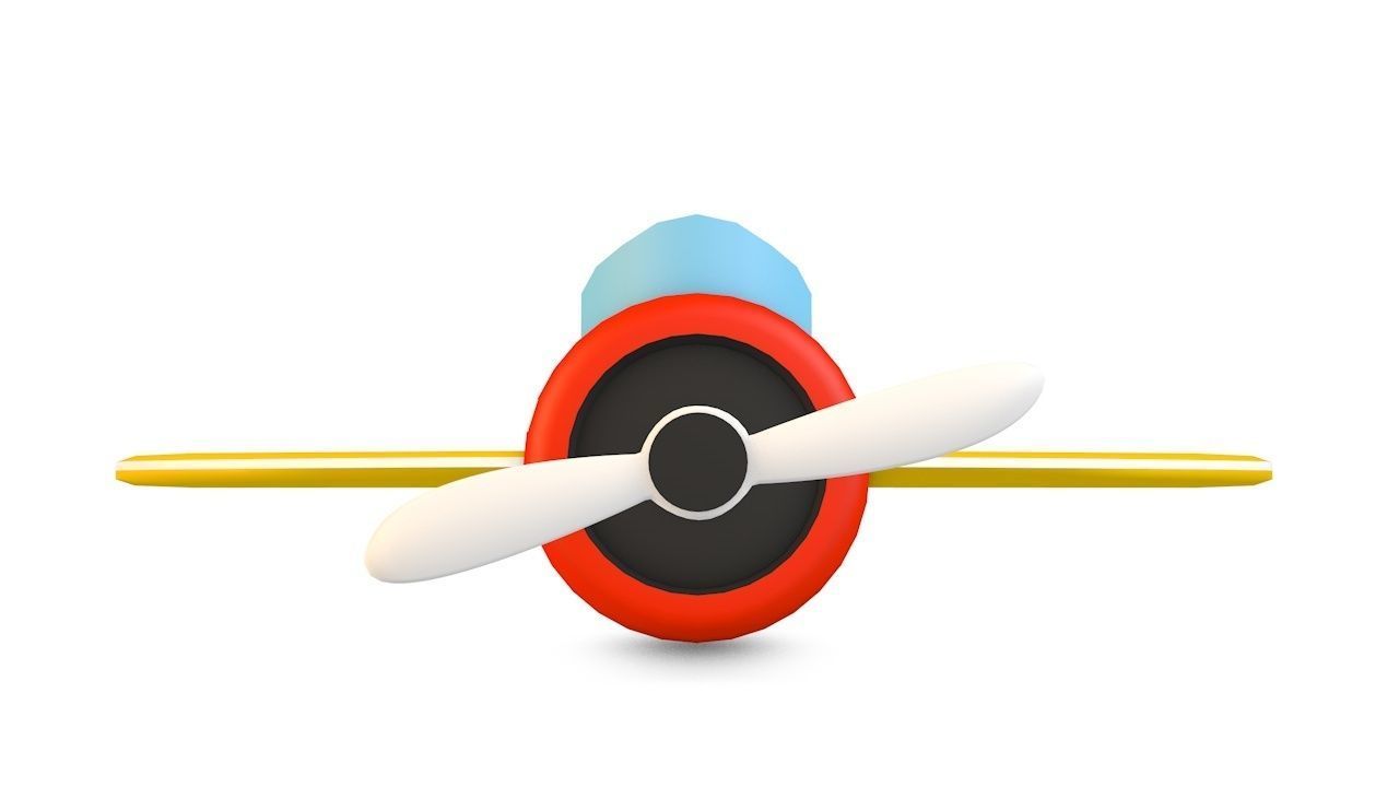 Airplane toy Low-poly 3D model_7
