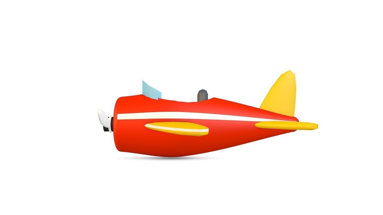 Airplane toy Low-poly 3D model_1