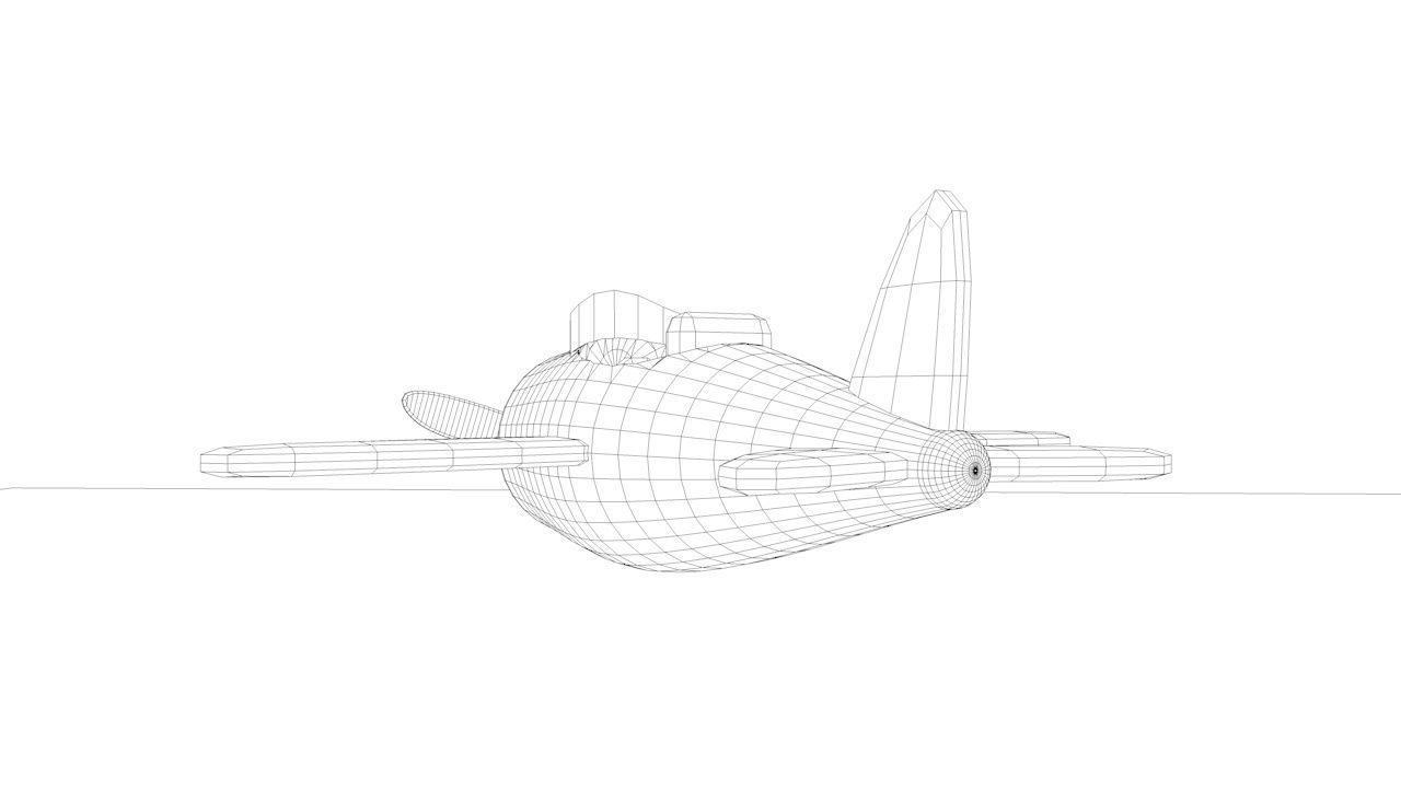 Airplane toy Low-poly 3D model_10