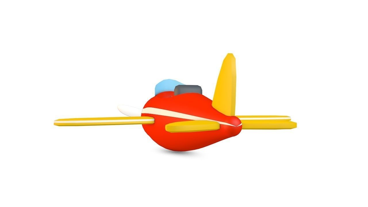 Airplane toy Low-poly 3D model_2