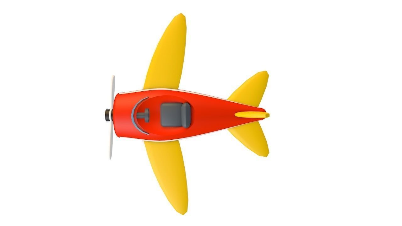Airplane toy Low-poly 3D model_5
