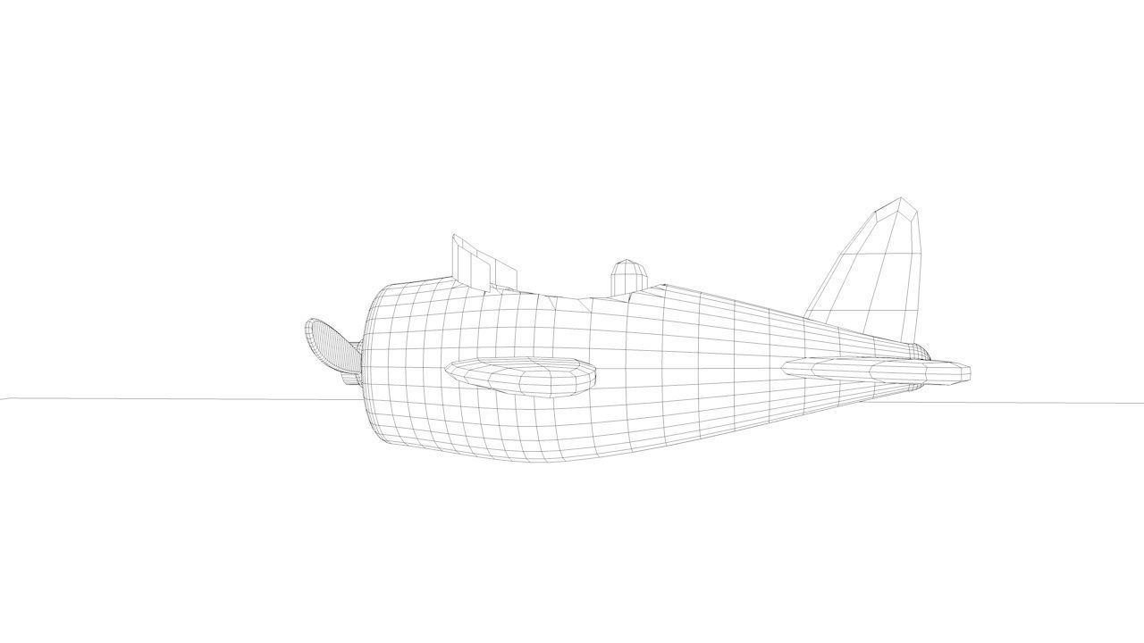 Airplane toy Low-poly 3D model_8