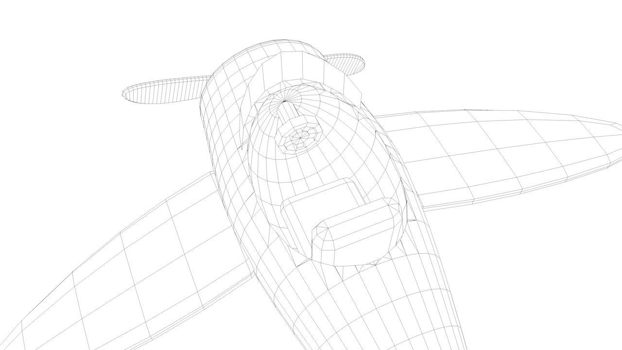 Airplane toy Low-poly 3D model_11