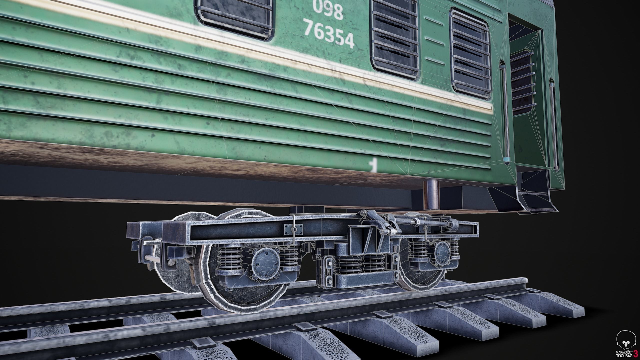 Russian mail rail car Low-poly 3D model_7