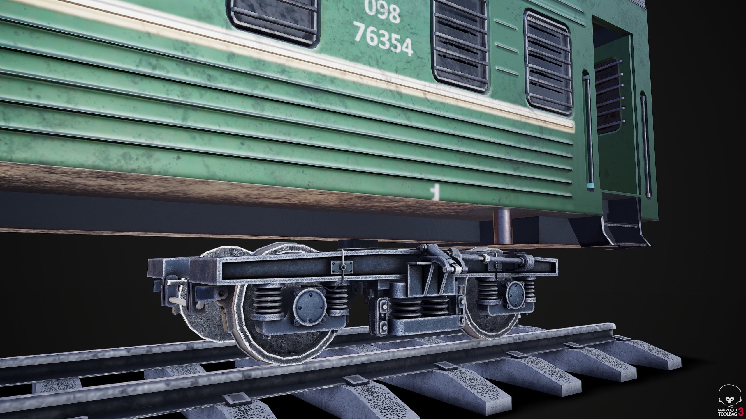 Russian mail rail car Low-poly 3D model_6