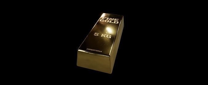 Gold Bar Low Poly Game Ready  3D model Free low-poly 3D model