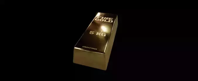 Gold Bar Low Poly Game Ready  3D model Free low-poly 3D model