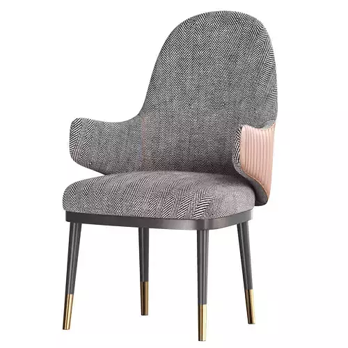 Chair armchair with brass legs